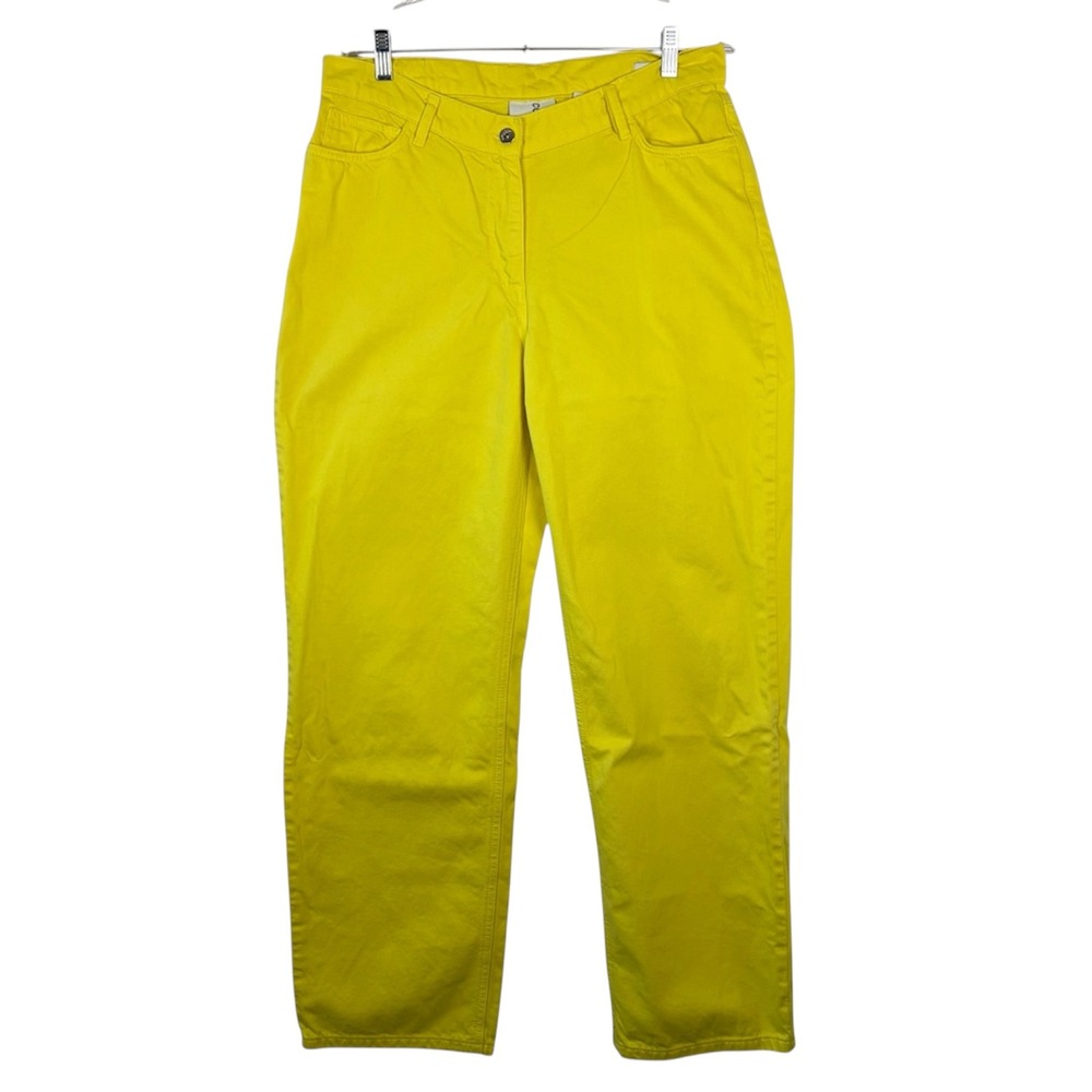 COLLUSION x004 Unisex Dad Jeans Bright Yellow Straight Leg 32x32